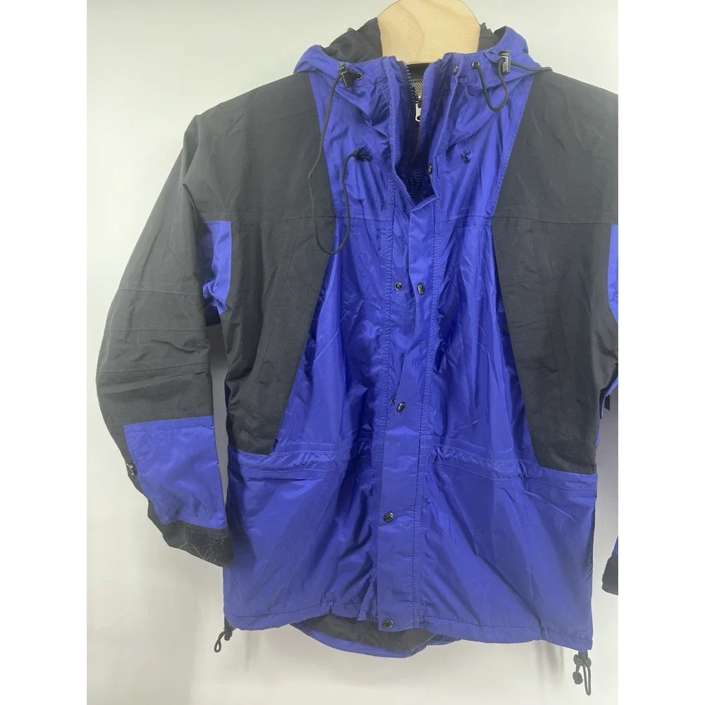 Vtg The North Face Mens Medium Goretex Shell Jacket Blue Black 90's Nylon